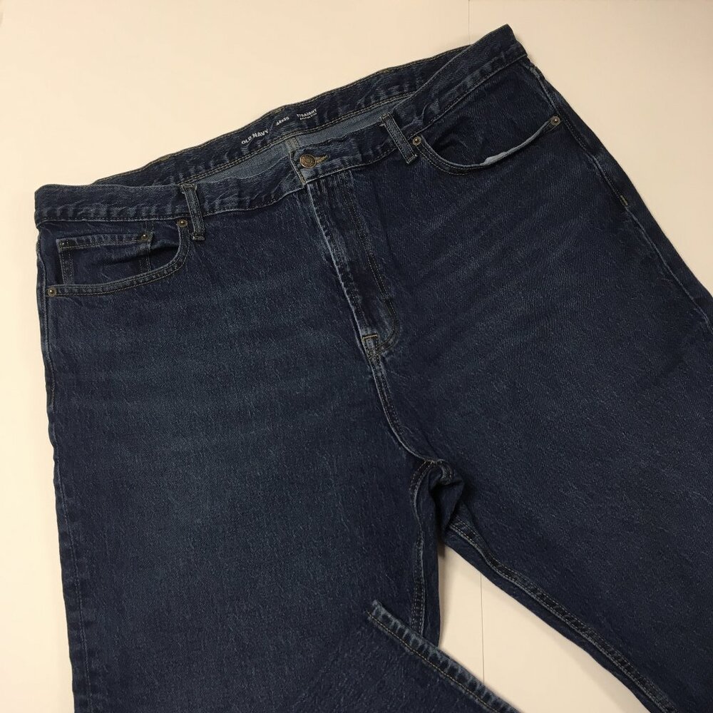 Old Navy Jeans 44 x 30 Straight Dark Wash Built In Flex Denim Casual Comfortable